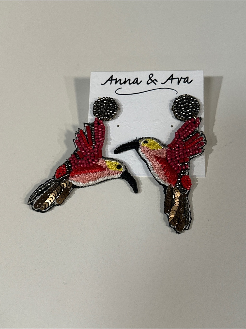 Anna & Ava Bird Beaded Statement Earrings